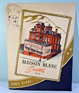 Vintage 1950er Maison Blanc Restaurant Speisekarte - Seattle, Washington - SCHÖN! - Bild 1 von 5