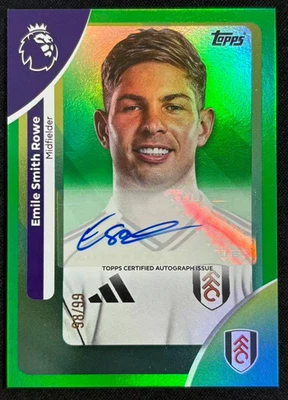 Emile Smith Rowe 2025-26 Topps Premier League 98/99 Auto Green Fulham #AC-ESR - Image 1 of 3