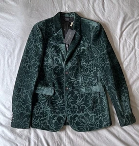 Burberry Prorsum Mens Baroque Velvet Blazer Jacket XS 44 Green Brit Vintage - Picture 1 of 12