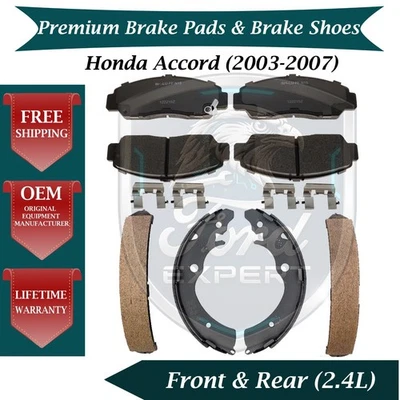 Almohadillas delanteras y zapatas traseras premium OE para Honda Accord 2003-2007 garantía de por vida Foto 1 de 4