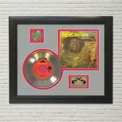 James Brown The Payback Framed Picture Sleeve Gold 45 Record Display M4 - Image 1 of 4
