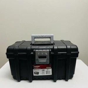 Husky Heavy Duty Plastic Portable 16 Inch Tool Box w/ Tray Metal Latch Lockable - Picture 1 of 11