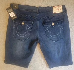 TRUE RELIGION "Dark Lagoon Wash" RICKY SN Flap 40 vestibilità dritta rilassata #108395R - Foto 1 di 10