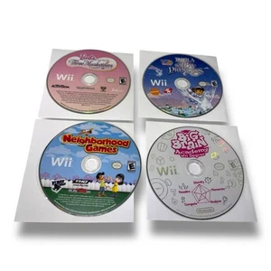 Nintendo Wii 4 Game Kids Lot Disc Only Barbie Dora Neighborhood Games Big Brain - Picture 1 of 6