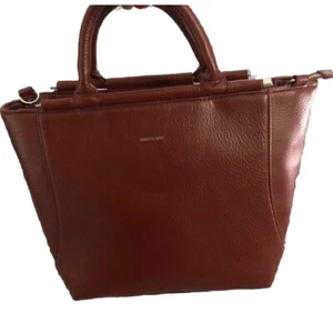 Matt & Nat Vegan Leather Burgundy Tote Bag Shoulder Strap Handbag - Picture 1 of 3