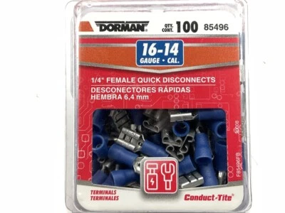Dorman 85496 16-14 Gauge Female Quick Disconnect, Blue - 100 Pack - Image 1 of 3