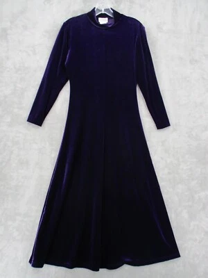 Vintage Moda International Dress Small Velvet Mock Maxi Witchy Modest Whimsigoth - Image 1 of 4