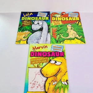 3 Michael Salmon Large Format Picture Book Dinosaur Series Lola + Cecil + Marvin - Picture 1 of 12