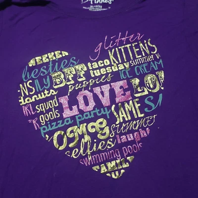 Camiseta Hanes Púrpura Love Color Corazón Manga Larga Adulto Mujer XL Extra Grande Foto 1 de 4