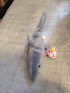 Beanie Baby 1996 Crunch Lo Squalo Usato Con Etichette - Foto 1 di 3