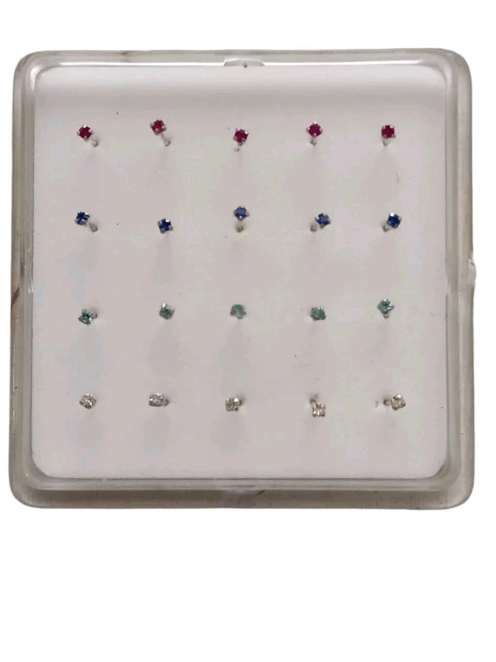 20 Orecchini Piercing Naso Nasini Micro Argento 925 mm 1 - Immagine 1 di 1