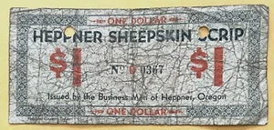 Heppner Lammfell Scrip $1, Oregon (OR166-1b) - Bild 1 von 2