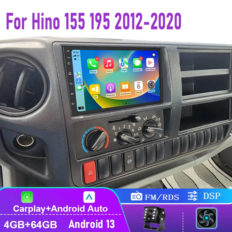 7'' Apple CarPlay Android auto head unit Car radio For Hino 155/195 2012-2020 - Image 1 of 4
