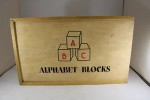 Pottery Barn Kids ABC Alphabet Wood Blocks With Case - 28 Blocks - Picture 1 of 15