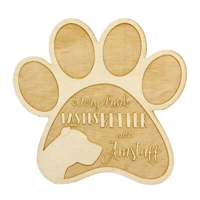 American Staffordshire Terrier sous-verre en contreplaqué Art-Dog Foto 1 de 4