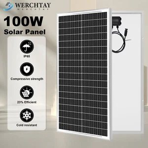 100W Watt 12V Monocrystalline Solar Panel For RV Camping Home Off Grid Golf Boat - Picture 1 of 13
