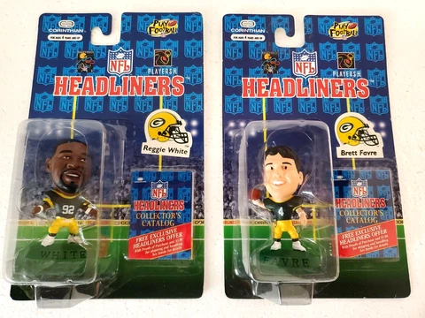 Brett Favre & Reggie White Green Bay Packers 1996 Corinthian NFL 3" Headliners Cover