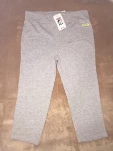 Girls Fila Brand Light Gray / Neon Green Capris Size M (10/12) New - Picture 1 of 5