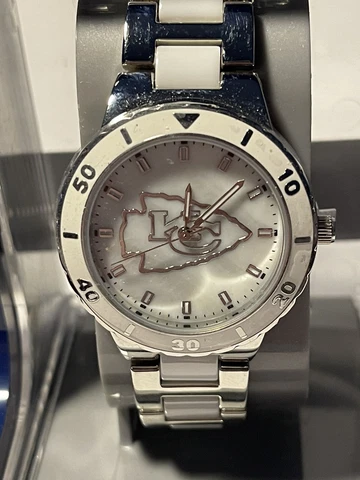 Kansas City Chiefs NFL Stainless Steel Women's PEARL Watch by Game Time NEW Cover