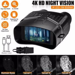 4K Digital Infared Night Vision Binoculars 5x Zoom IR 850NM Day/Night Camera UK - Picture 1 of 16