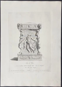 Zanetti - Statua di Ara di Bacco. 34, 1743 incisione folio originale - Foto 1 di 2
