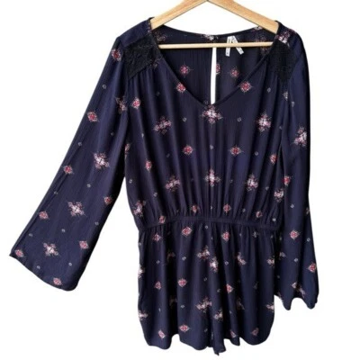 Pantalones Cortos Mudd Mameluco Mangas Largas Campana Azul Rosa Bohemio Primavera Boho Talla Grande Foto 1 de 4