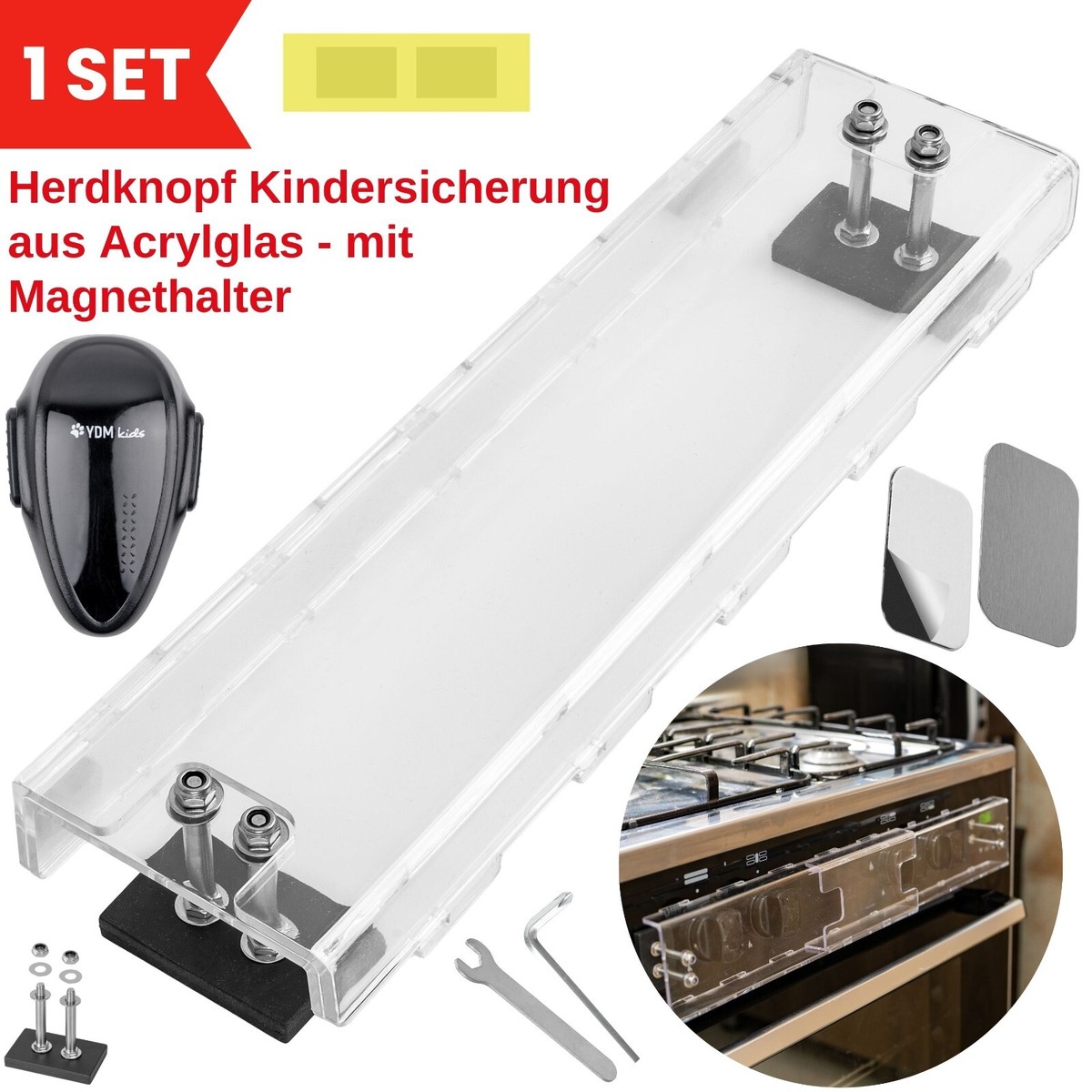 10x Gasherd Schutz Kindersicherung - Hitzebeständig & Einfach Zu Montieren