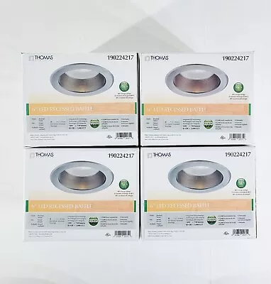 (4) New THOMAS LIGHTING 6" LED Recessed Baffle 190224217 14W 730 Lumens 85 CRI - Image 1 of 4