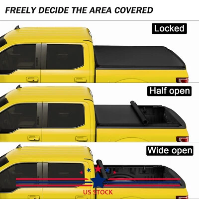 6.5FT Roll Up Tonneau Cover For 2004-2014 Ford F-150 2006-2014 Lincoln Mark LT Foto 1 de 4