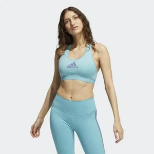 ADIDAS TOP DONNA mod. DON'T REST ALPHASKIN BRA - NERO e AZZURRO - Picture 1 of 9