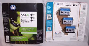 6 ORIGINAL HP 564XL Black Ink Cartridge 3-Pack New Exp Date 03/2021 & 7/2019 - Picture 1 of 1