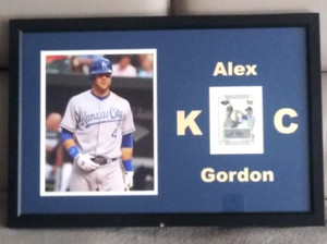 2007 Topps Co-Signers KC Royals Alex Gordon RC / 9x7" Photo Custom 15x22" Frame