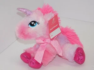 Valentines Unicorn Pink Plush Shiny Stuffed Toy Gift - Picture 1 of 6