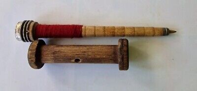 VINTAGE YARN  Thread Wool Spool And ' Pilkingtons '  LACE MAKING BOBBINS Tool • 13.90€