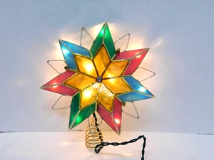 Kurt Adler beleuchteter Weihnachtsstern Baumspitze 10 Lichter Vintage - Bild 1 von 7