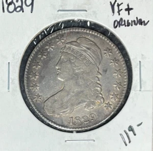 1829 CAPPED BUST SILVER HALF DOLLAR~ VF+ ORIGINAL ~NICE COIN~ - Picture 1 of 2