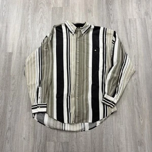 Vintage Bugle Boy Company Shirt Men's Extra Large XL 90s Vertical Striped Biggie - Picture 1 of 7
