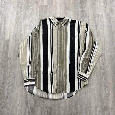Vintage Bugle Boy Company Shirt Men's Extra Large XL 90s Vertical Striped Biggie - Image 1 of 4