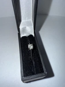 14KRT White Gold Solitaire 0.25ct Diamond Ring - Engagement Ring - Size N - Picture 1 of 4