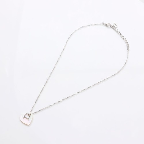 Collana Christian Dior CD logo catena conchiglia cuore argento WS14684