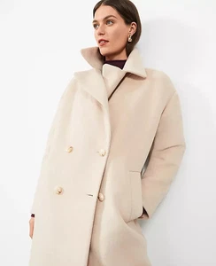 NEW $268 ANN TAYLOR Relaxed cocoon double breasted coat sz S petite - Picture 1 of 5