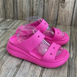 Crocs Womens Crush Platform Chunky Sandals Slip On Barbie Pink Size 10 US - Picture 1 of 11