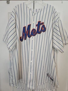 NY Mets White Stitched Blank Jersey by Majestic XXL Used Vintage(?) - Picture 1 of 9
