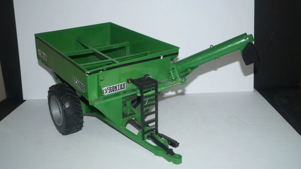 18" Long Ertl 1:12 (?) FRONTIER GC1108 Green Grain Cart Wagon Hopper with Chute - Image 1 of 4