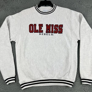 Vtg Champion Reverse Weave Sweater Ole Miss Size Small Pullover NCAA Mississippi - Picture 1 of 18