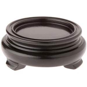 Plymor Black Round Wood Veneer Footed Display Base, 2.75" W x 2.75" D x 1" H - Picture 1 of 1