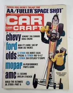 Car Craft Aug 1968 Magazine Camaro Dragster 500 Hp Ford 302 Javelin 11 Seconds - Imagen 1 de 9