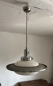 Rare Original Patented Opaline Chandelier Italian Bauhaus Style From The 1930s - Picture 1 of 7