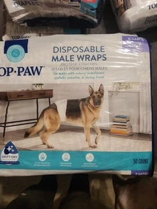 Top Paw Einweg-Wickel/Windeln für Männer offen Packung 47-49 nur Größe XLarge 27-31 Zoll Taille - Bild 1 von 1