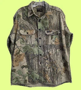 Rattlers Brand Shirt Mens Large Camo Hunting Button Front Long Sleeve Made USA - Picture 1 of 10
